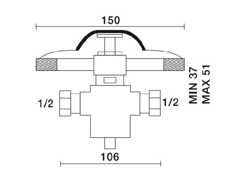 GRIFO PULSADOR PIE UN AGUA EMPOTRADO SUELO NOFER 07112.2.B