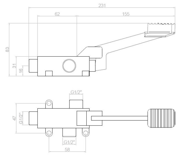 PEDAL MEZCLADOR 2 AGUAS PROGRESIVO FIJACION SUELO NOFER 07107.2.B (copia)