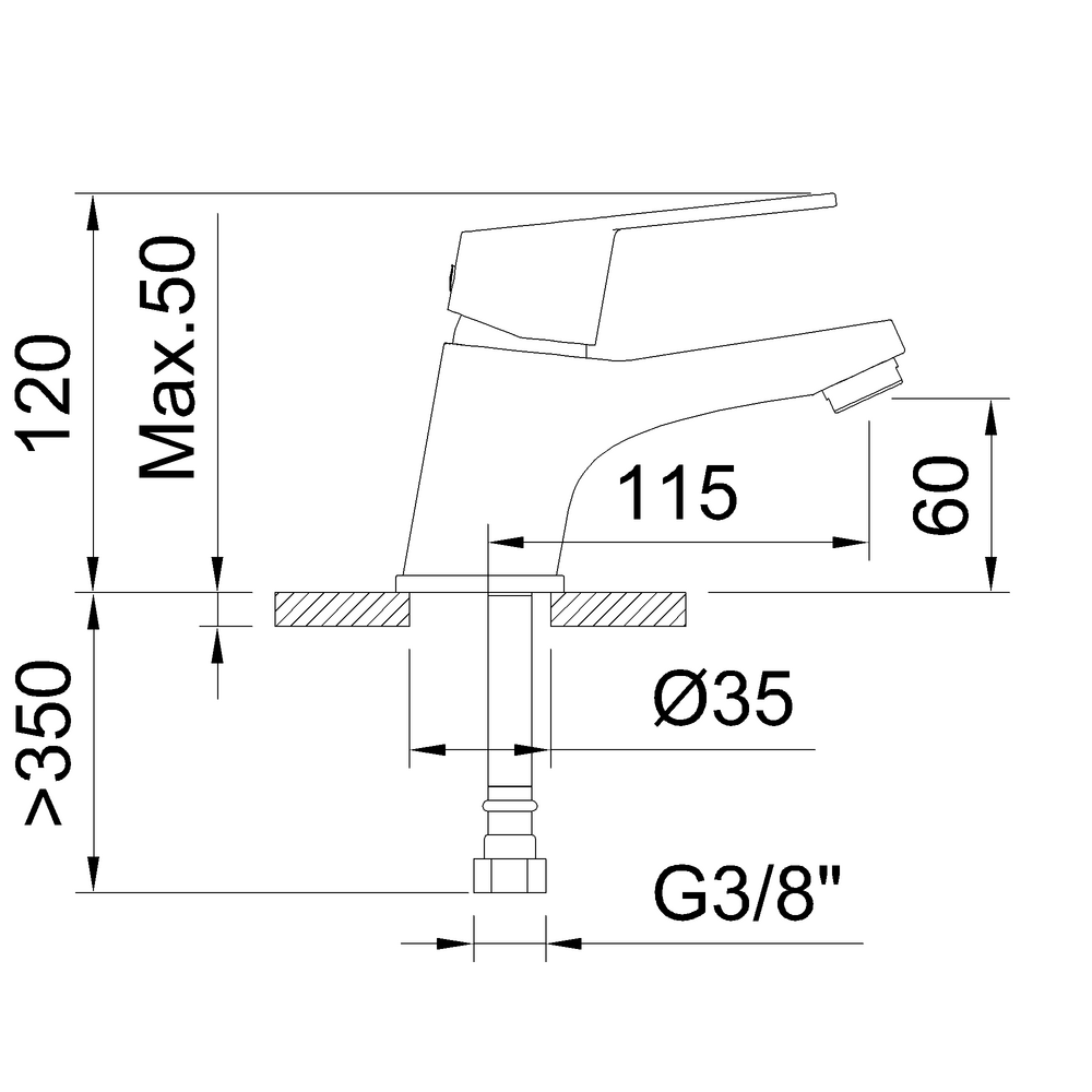 MONOMANDO LAVABO PANAM EVO EXTREM 60