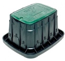 ARQUETA VB RECTANGULAR CUERPO NEGRO Y TAPA VERDE CON TORNILLO HEXAGONAL LARGO X ANCHO X ALTO = 59 X 49 X 30.7 CM - RAIN BIRD VBSTDH