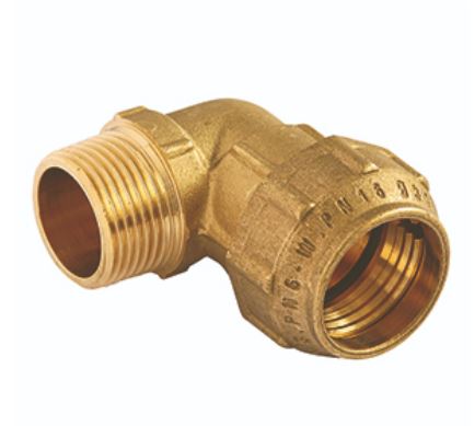 CODO MACHO SYC 20x1/2" LATÓN PARA PE