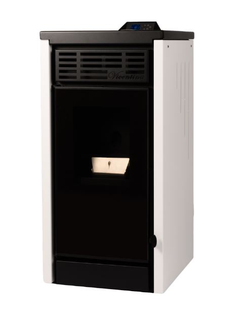 ESTUFA DE PELLETS CON VENTILADORES 9,6kW VICENTINA 4 BLANCA METLOR