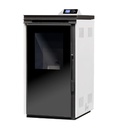 ESTUFA DE PELLETS CON VENTILADORES 6,5kW ADRIANA 6 CRISTAL BLANCO METLOR