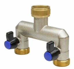 [263608192] DERIVACION CON LLAVE 2 SALIDAS 3/4" MT RIEGO