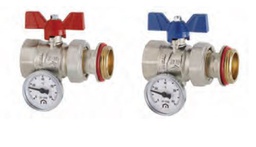 [283102030] KIT VÁLVULAS RECTAS PROGRESS CON RACOR Y TERMÓMETRO 1" EMMETI